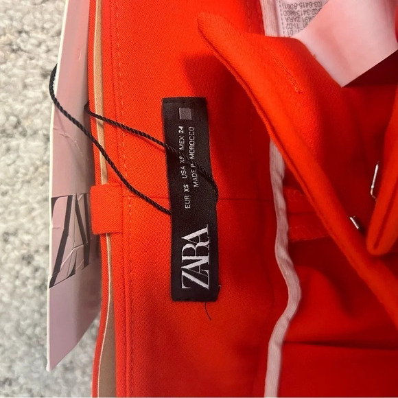 Zara barrel NWT legged high waisted belted (removable)  size XS NWT - Picture 5 of 9